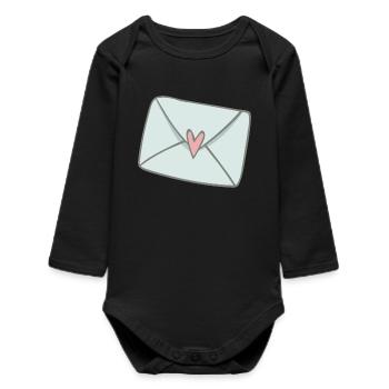 Lettre d’amour - Body bébé manches longues biologique - noir - Devant