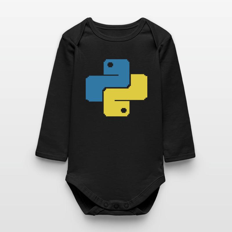 Python Pixelart Baby Organic Langarmbody