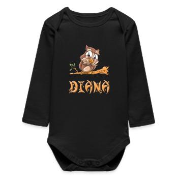 Chouette Diana - Body bébé manches longues biologique - noir - Devant