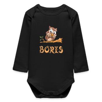 Hibou Boris - Body bébé manches longues biologique - noir - Devant