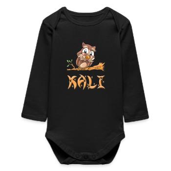 Eule Kali - Baby Organic Langarmbody - Schwarz - Vorne