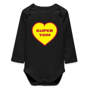 Super Tom - Body bébé manches longues biologique - noir - Devant