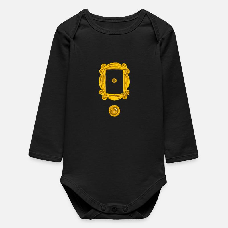 Monica's peephole frame - Baby Organic Long-Sleeved Bodysuit - black