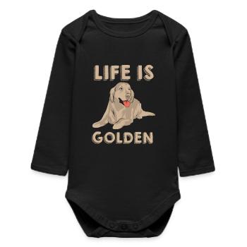 Chien Golden Retriever - Body bébé manches longues biologique - noir - Devant