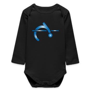 high jump - Baby Organic Long-Sleeved Bodysuit - black - Front
