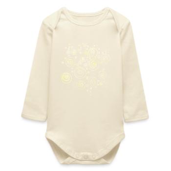 Shells / Spirals Abstract - Baby Organic Long-Sleeved Bodysuit - soft Ecru - Front