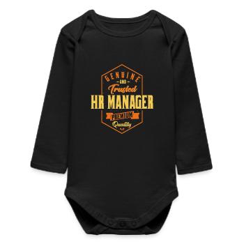 Genuine Trusted HR Manager Design - Baby Organic Long-Sleeved Bodysuit - black - Front
