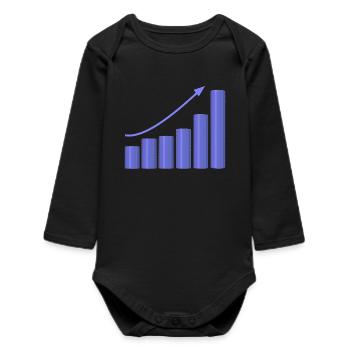 Courbe de croissance avec pente dynamique - Body bébé manches longues biologique - noir - Devant