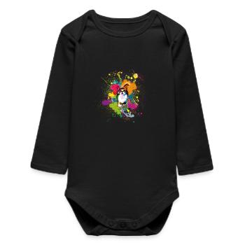 Klekskatze - Body bébé manches longues biologique - noir - Devant
