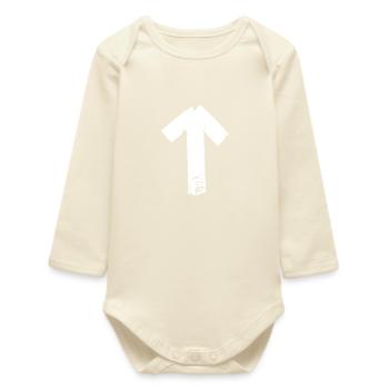 Arrow up - white - Baby Organic Long-Sleeved Bodysuit - soft Ecru - Front
