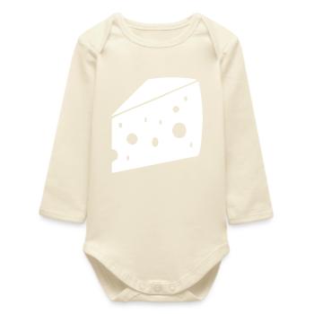 gros morceau de fromage avec des trous - Body bébé manches longues biologique - écru doux - Devant