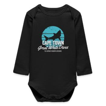 Cape Town Great White Shark Dives - Baby Organic Long-Sleeved Bodysuit - black - Front