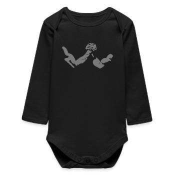 arm wrestling - Baby Organic Long-Sleeved Bodysuit - black - Front