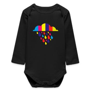 coloré pluie d'automne - Body bébé manches longues biologique - noir - Devant