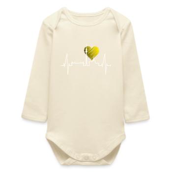 Dortmund Battements de Coeur Ruhrpott Noir Jaune Stade - Body bébé manches longues biologique - écru doux - Devant