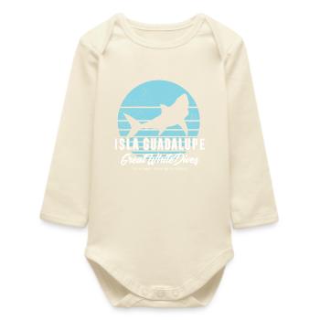 Isla Guadalupe Great White Shark Dives - Baby Organic Long-Sleeved Bodysuit - soft Ecru - Front