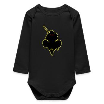 Dark Ninja Warrior Ninja Shadow Ninja Lover - Baby Organic Long-Sleeved Bodysuit - black - Front