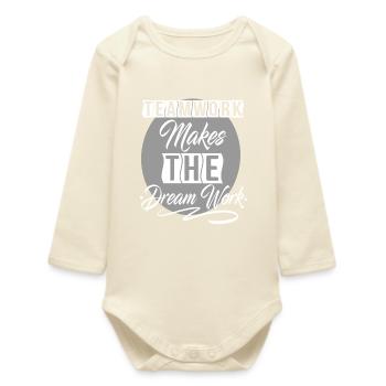 Teamwork Makes The Dream Work - Baby Organic Long-Sleeved Bodysuit - soft Ecru - Front