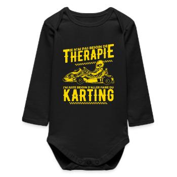 Thérapie Karting - Body bébé manches longues biologique - noir - Devant