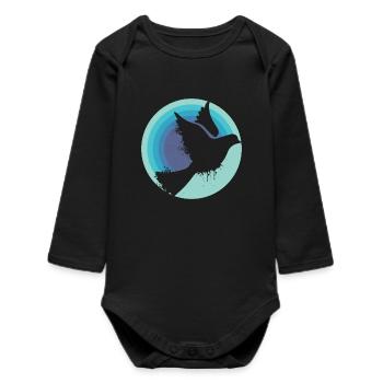 Dove of Peace - Baby Organic Long-Sleeved Bodysuit - black - Front