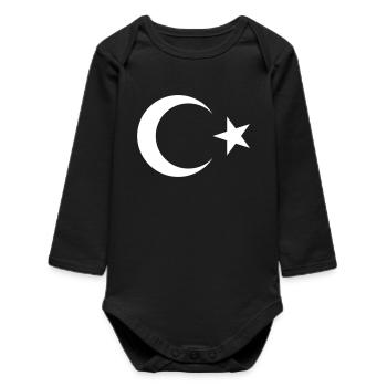 Logo de poitrine de dinde - emblème Türkiye - Body bébé manches longues biologique - noir - Devant