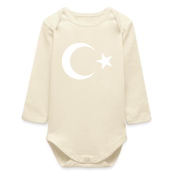 Türkei Brustlogo - Türkiye Amblem - Baby Organic Langarmbody - Natur - Vorne