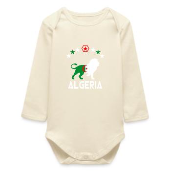 Algerien Löwen Flaggen Design / Geschenk - Baby Organic Langarmbody - Natur - Vorne