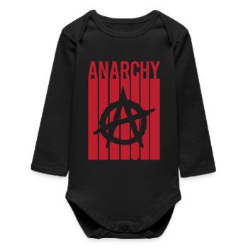 Anarchie-T-Shirt Entwurf Anarchie-Anarchie anarki - Baby Organic Langarmbody - Schwarz - Vorne