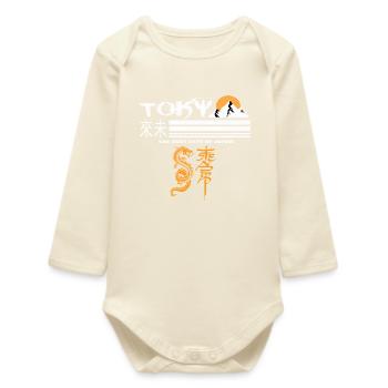 Tokyo Orange - Baby Organic Long-Sleeved Bodysuit - soft Ecru - Front