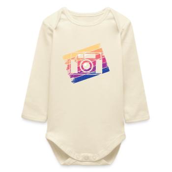 Camera Photographer Photography - Baby Organic Long-Sleeved Bodysuit - soft Ecru - Front