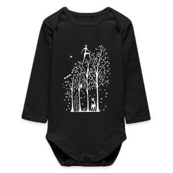 Comment vivre - vers le haut blanc - Body bébé manches longues biologique - noir - Devant