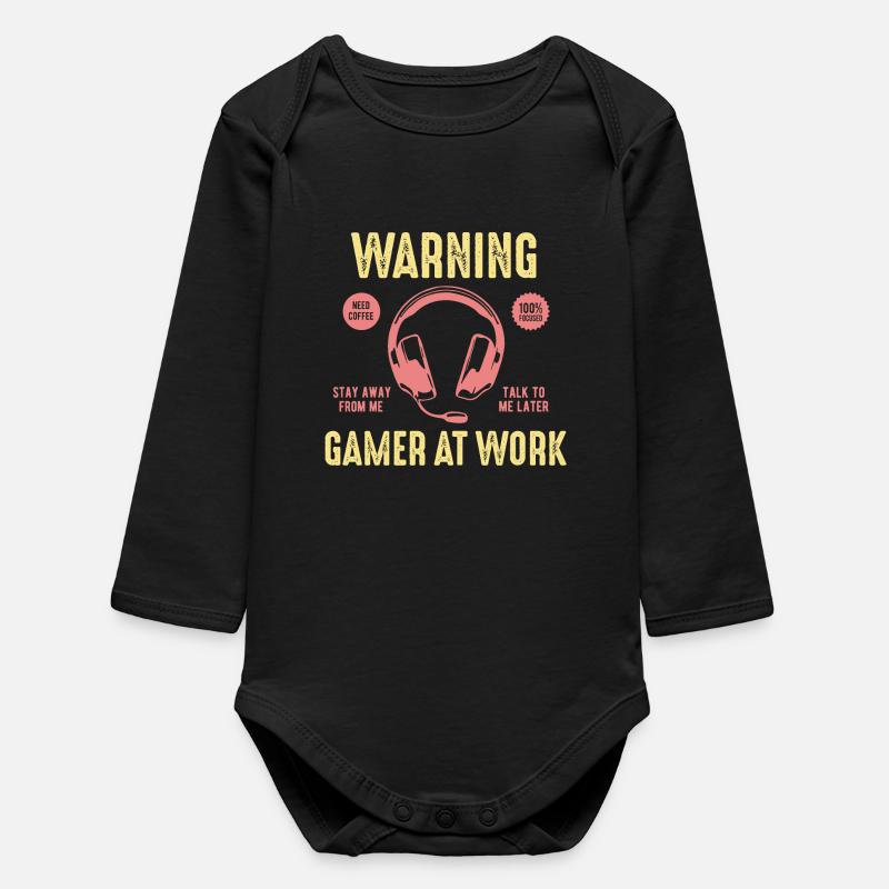 Computerspiele - Baby Organic Langarmbody - Schwarz