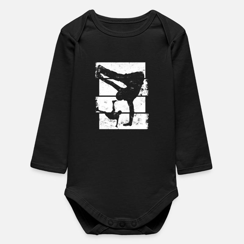 Breakdancer - Baby Organic Langarmbody - Schwarz