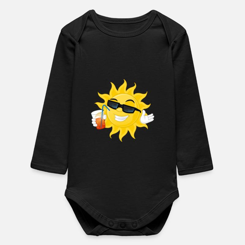 Sonne - Baby Organic Langarmbody - Schwarz