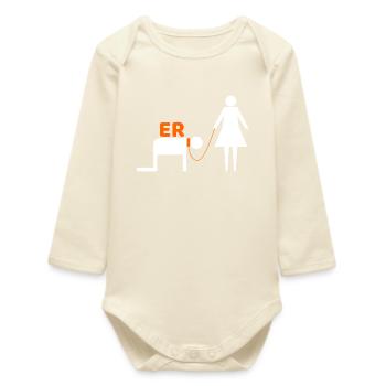 Hen night - Baby Organic Long-Sleeved Bodysuit - soft Ecru - Front