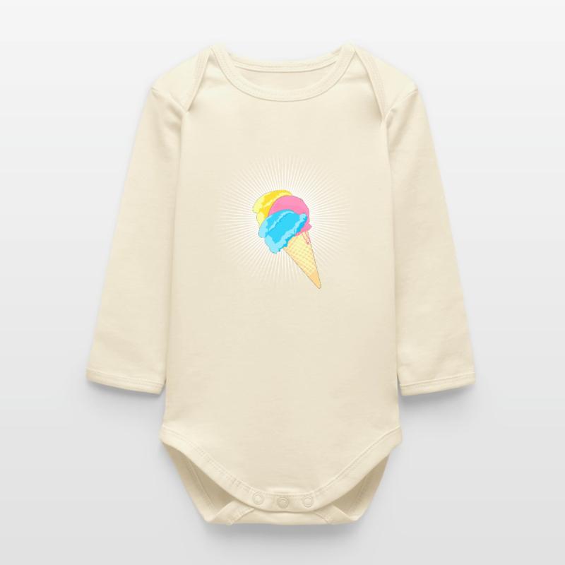 Eis Eistüte Eiskrem Softeis Waffel Strahlen Baby Organic Langarmbody
