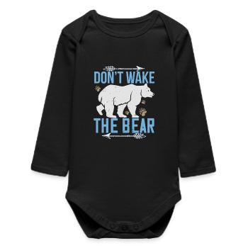 Ne réveillez pas le design de l’ours - Body bébé manches longues biologique - noir - Devant