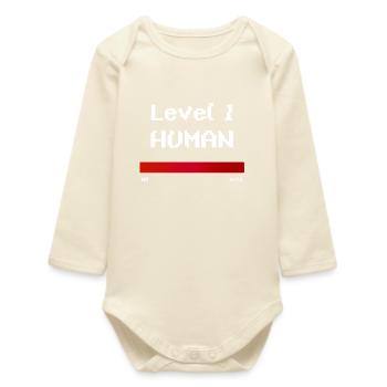 Niveau 1 Humain - Body bébé manches longues biologique - écru doux - Devant