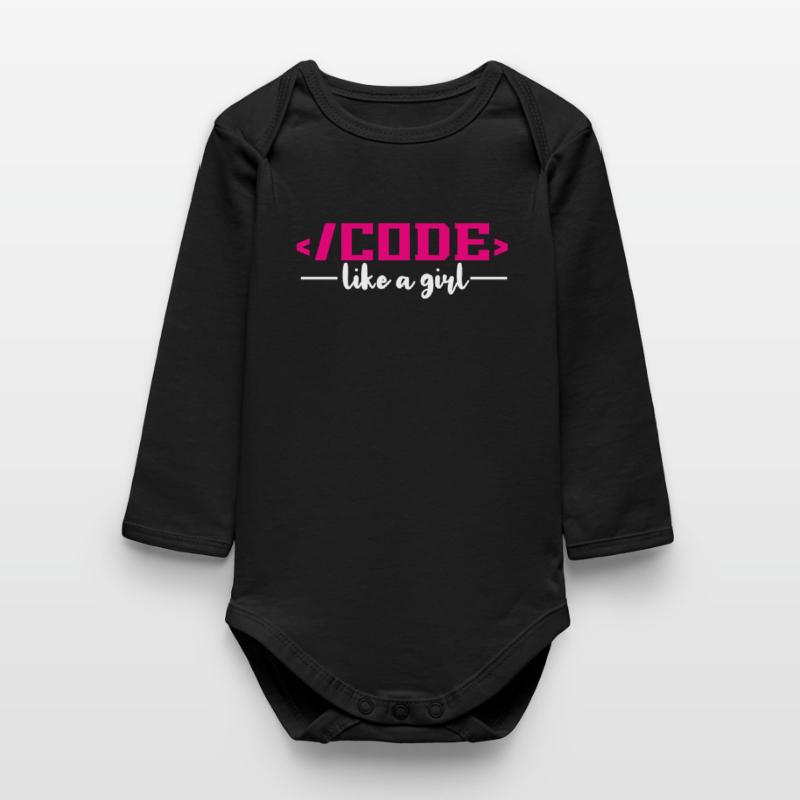 Coding Programming Computer Science Baby Organic Long-Sleeved Bodysuit