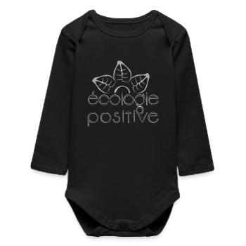 positive ecology white - Baby Organic Long-Sleeved Bodysuit - black - Front