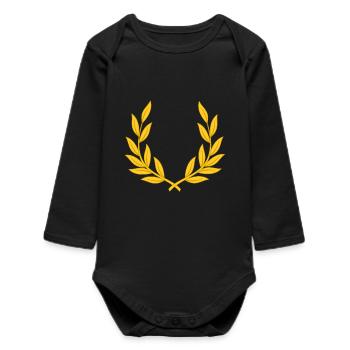 Laurel Wreath Victory Win Sport Golden Victory Victoires - Body bébé manches longues biologique - noir - Devant