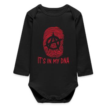 Anarchie-Symbol ist es in meinem DNA-Fingerabdruck Anarchie - Baby Organic Langarmbody - Schwarz - Vorne