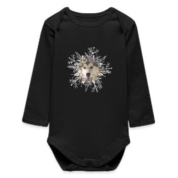 Malamute Crystal - Baby Organic Long-Sleeved Bodysuit - black - Front