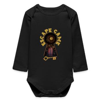 ESCAPE GAME SERRURRE GATE TIME - Baby Organic Long-Sleeved Bodysuit - black - Front