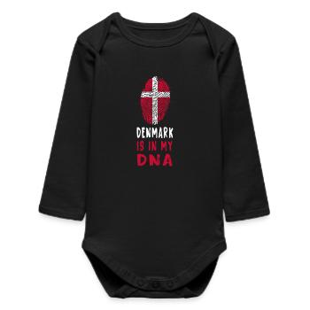 Le Danemark est dans mon ADN design / idée cadeau - Body bébé manches longues biologique - noir - Devant