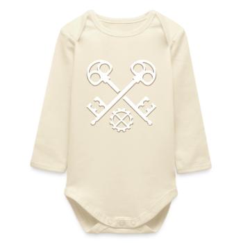 Guild sign Locksmith Metalbuilder 3D grunge look - Baby Organic Long-Sleeved Bodysuit - soft Ecru - Front