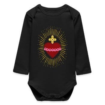 Ordensmitglied des Heiligsten Herzens Mariens - Baby Organic Langarmbody - Schwarz - Vorne