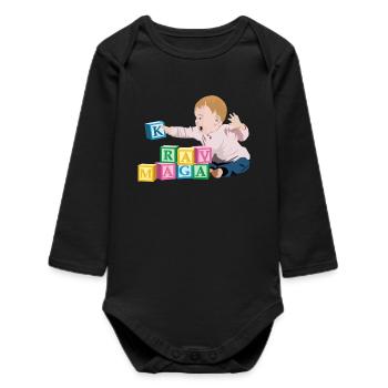 Krav Maga Baby Mädchen - Baby Organic Langarmbody - Schwarz - Vorne