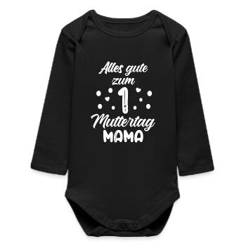 Muttertag - Erster Muttertag - Baby Organic Langarmbody - Schwarz - Vorne