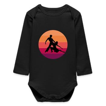 Latin Dancing Dance Couple Salsa Paso Doble - Baby Organic Long-Sleeved Bodysuit - black - Front